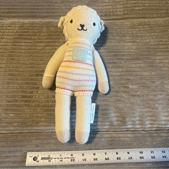Cuddle and Kind Avery Lamb 12" Knit Plush Doll Stuffed Animal Handmade Knit - Picture 5 of 8